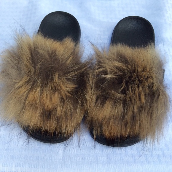 Slippers Casual Fur Fluffy Slippers Flats - Picture 2 of 3